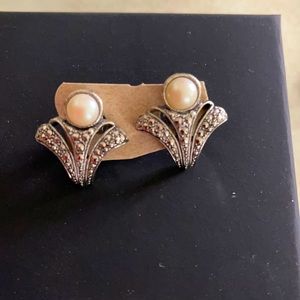 Earrings pearl & diamonds